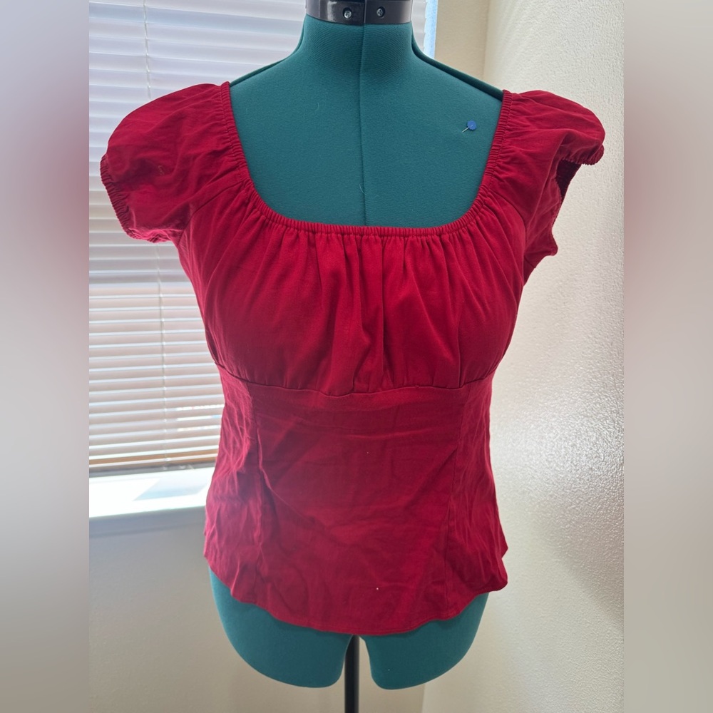 Pinup Couture Red Peasant top